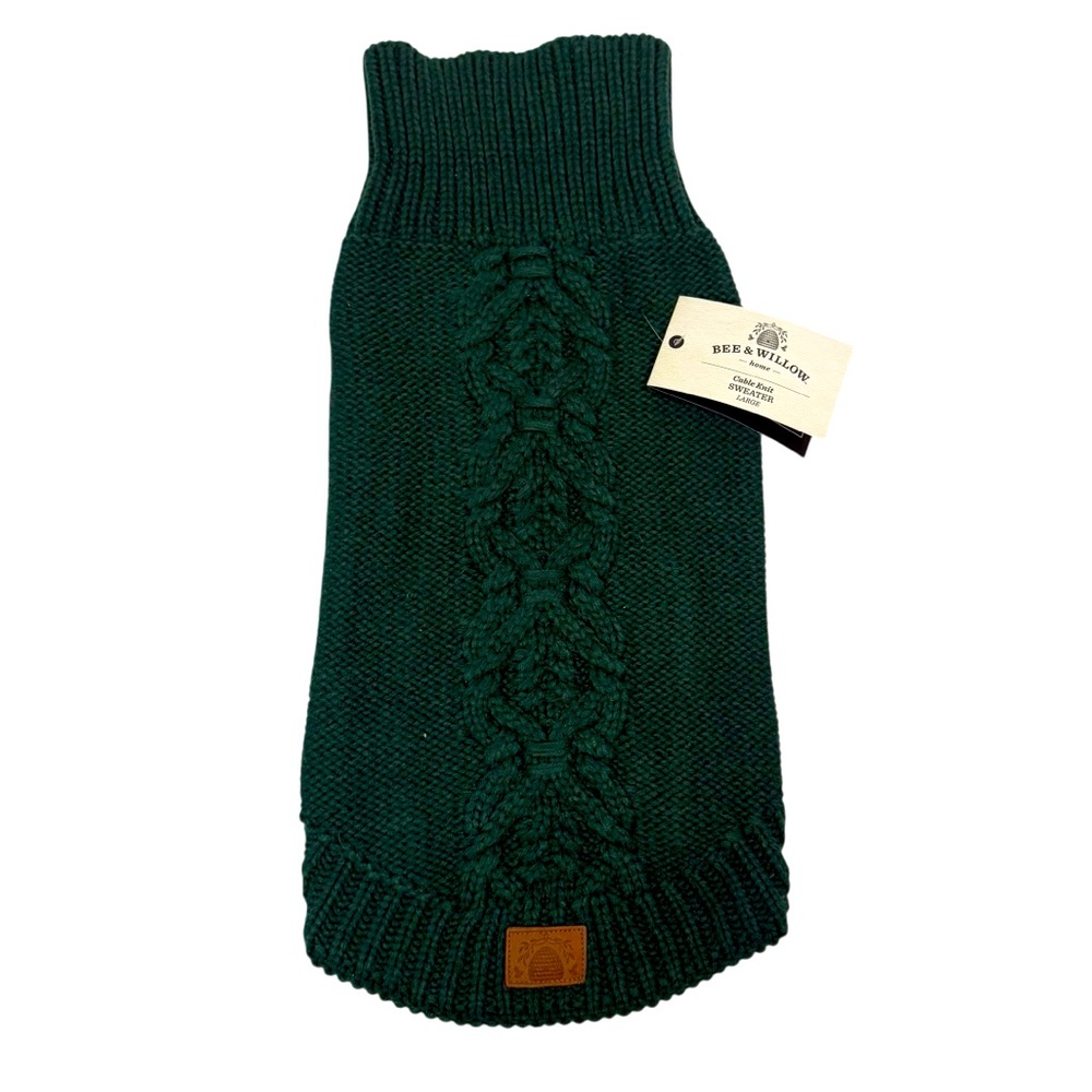 Bee and Willow Dog Cable Knit Sweater Size Large